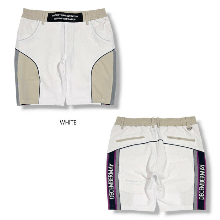 DECEMBERMAY ディセンバーメイ ゴルフウェア メンズ Coolness mesh × Rib shorts MEN ショートパンツ ストレッチ トリコットメッシュ素材 セットアップ対応 1-605-2128