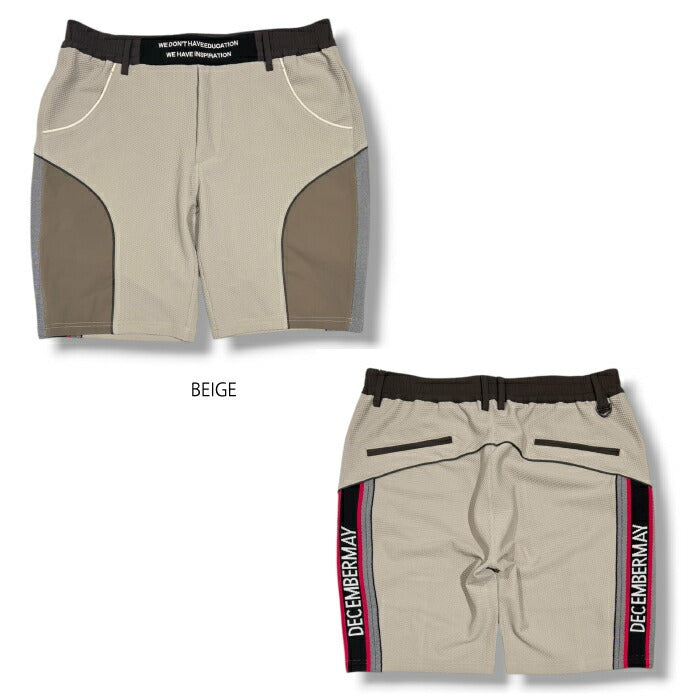 DECEMBERMAY ディセンバーメイ ゴルフウェア メンズ Coolness mesh × Rib shorts MEN ショートパンツ ストレッチ トリコットメッシュ素材 セットアップ対応 1-605-2128