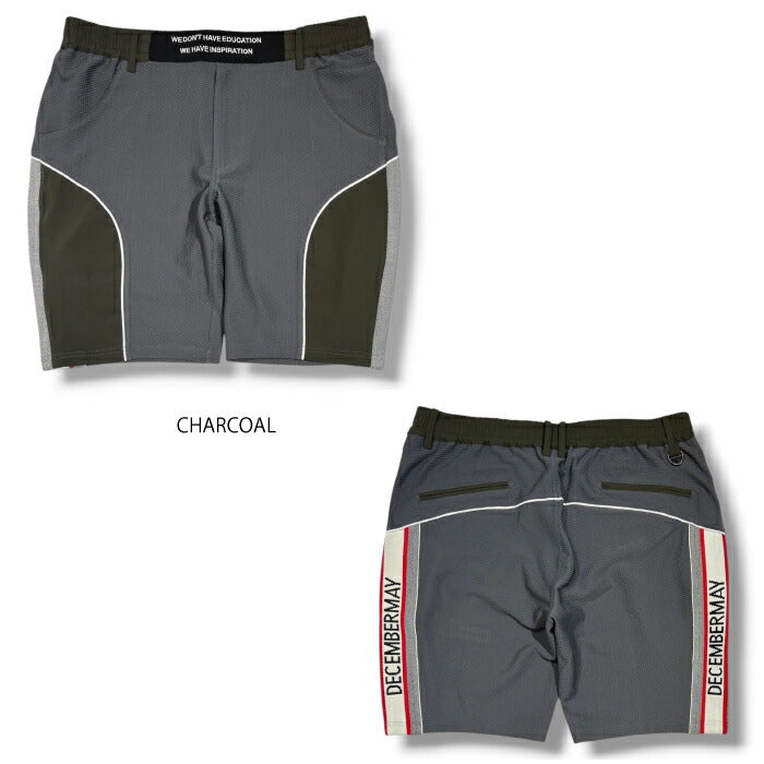 DECEMBERMAY ディセンバーメイ ゴルフウェア メンズ Coolness mesh × Rib shorts MEN ショートパンツ ストレッチ トリコットメッシュ素材 セットアップ対応 1-605-2128