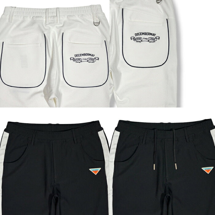 DECEMBERMAY ディセンバーメイ ゴルフウェア メンズ Newport seersucker shorts MEN ショートパンツ ストレッチ性 UVカット効果 セットアップ対応 1-605-2129