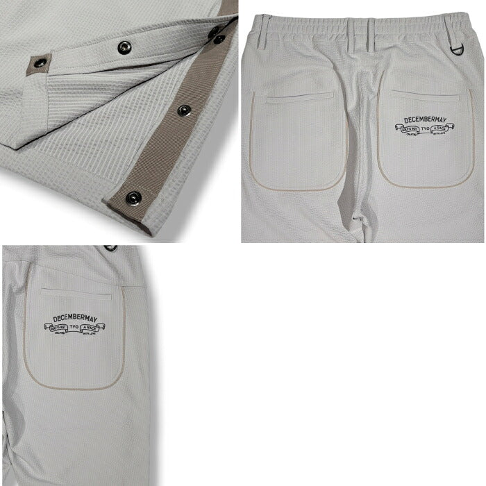 DECEMBERMAY ディセンバーメイ ゴルフウェア メンズ Newport seersucker shorts MEN ショートパンツ ストレッチ性 UVカット効果 セットアップ対応 1-605-2129