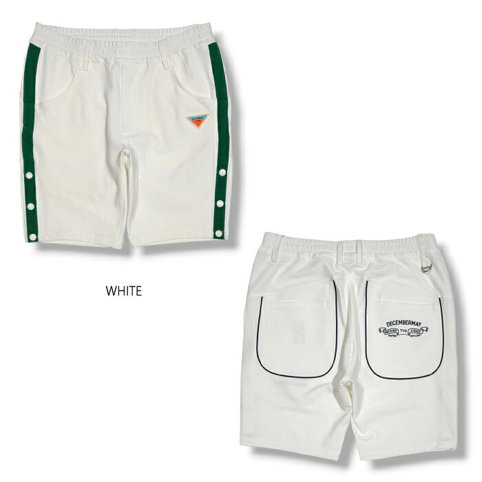 DECEMBERMAY ディセンバーメイ ゴルフウェア メンズ Newport seersucker shorts MEN ショートパンツ ストレッチ性 UVカット効果 セットアップ対応 1-605-2129