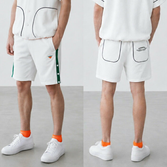 DECEMBERMAY ディセンバーメイ ゴルフウェア メンズ Newport seersucker shorts MEN ショートパンツ ストレッチ性 UVカット効果 セットアップ対応 1-605-2129