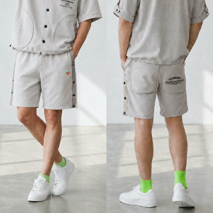 DECEMBERMAY ディセンバーメイ ゴルフウェア メンズ Newport seersucker shorts MEN ショートパンツ ストレッチ性 UVカット効果 セットアップ対応 1-605-2129
