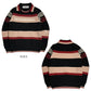 DECEMBERMAY ディセンバーメイ ゴルフウェア メンズ Stripe knit polo MEN 長袖ニットポロ 鹿の子編み ソフトな風合い 衿付きクルーネック 保温性 通気性 1-612-1035