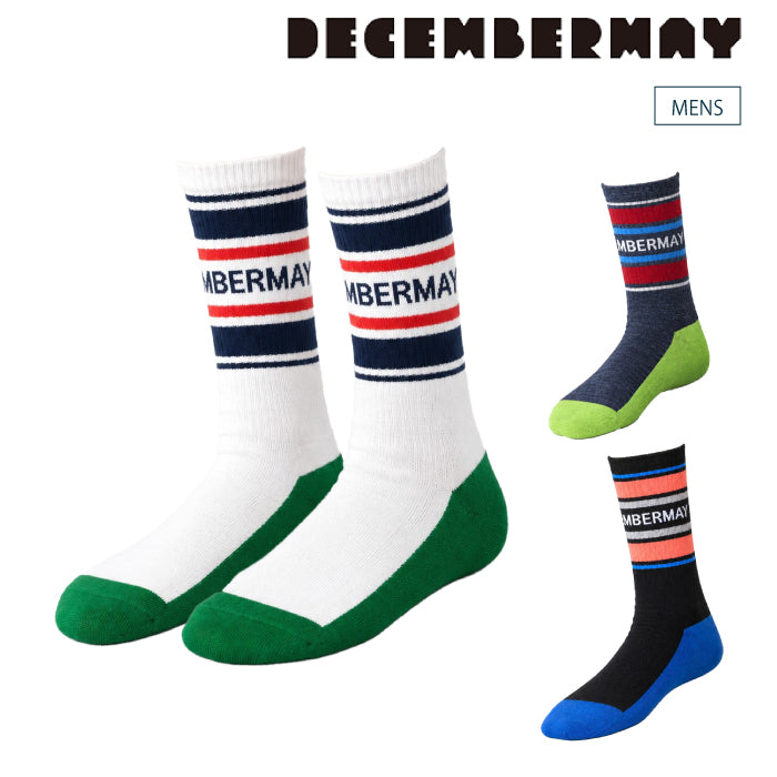 DECEMBERMAY ディセンバーメイ ゴルフウェア メンズ ソックス Stripe logo middle socks / MEN アンクル丈ソックス 日本製 1-999-4133