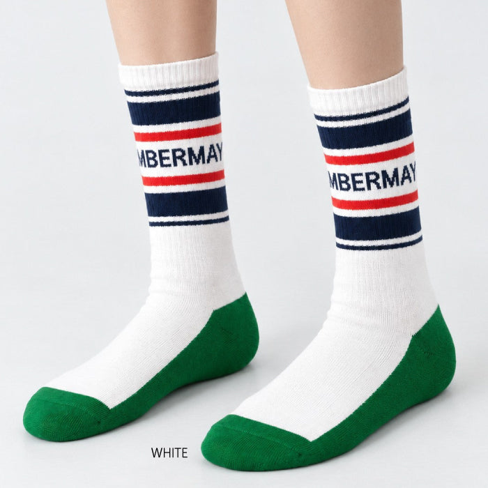 DECEMBERMAY ディセンバーメイ ゴルフウェア メンズ ソックス Stripe logo middle socks / MEN アンクル丈ソックス 日本製 1-999-4133