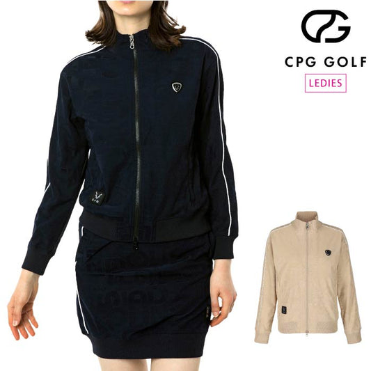 【30%OFF SALE】CPG GOLF シーピージーゴルフ ブルゾン ゴルフウェア レディース タイポグラフィJQ（ジャガード）Jip Upブルゾン 1103-24112