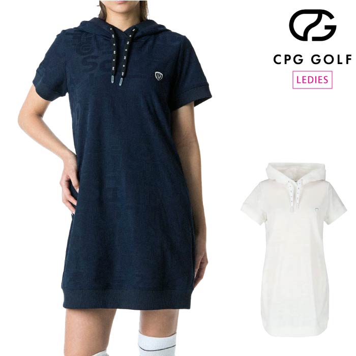 【30%OFF SALE】CPG GOLF シーピージーゴルフ レディース WOMEN タイポグラフィJQ フーディーワンピース 1107-24114