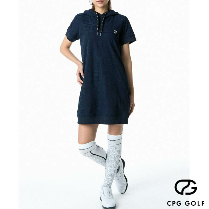 【30%OFF SALE】CPG GOLF シーピージーゴルフ レディース WOMEN タイポグラフィJQ フーディーワンピース 1107-24114