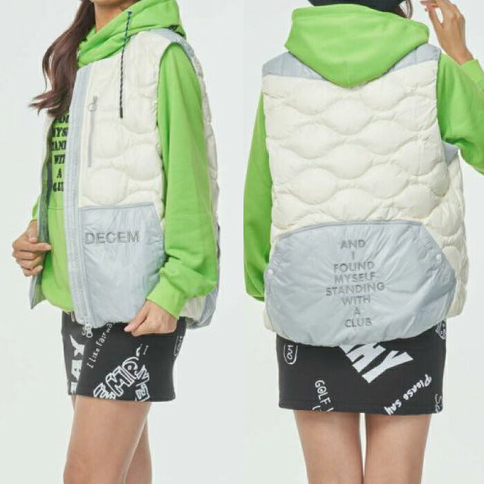 DECEMBERMAY ディセンバーメイ ゴルフウェア レディース ダウン ベスト Color scheme quilting down vest / WOMAN 撥水性 防静電気加工 軽量 2-312-1505