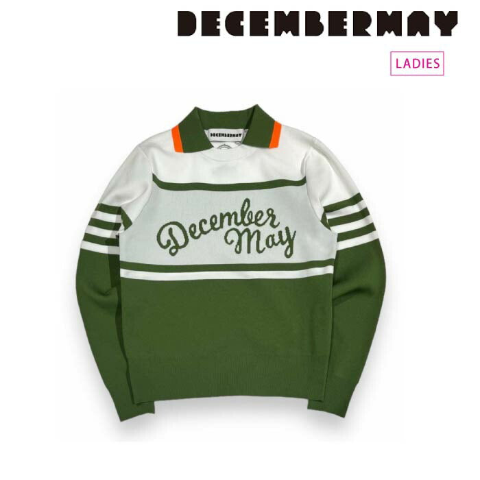 DECEMBERMAY ディセンバーメイ ゴルフウェア レディース Versity collar knit / WOMEN 襟付きクルーネックニット 超軽量 吸水速乾 2-405-1025