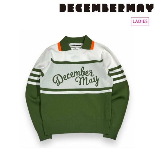 DECEMBERMAY ディセンバーメイ ゴルフウェア レディース Versity collar knit / WOMEN 襟付きクルーネックニット 超軽量 吸水速乾 2-405-1025