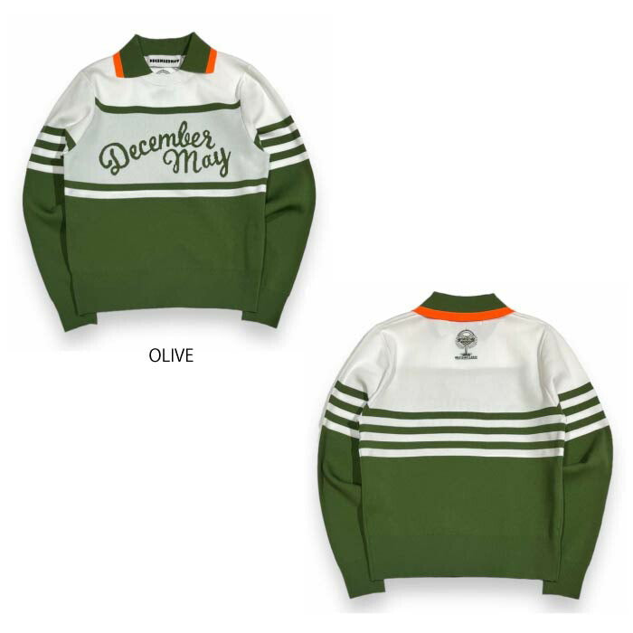 DECEMBERMAY ディセンバーメイ ゴルフウェア レディース Versity collar knit / WOMEN 襟付きクルーネックニット 超軽量 吸水速乾 2-405-1025