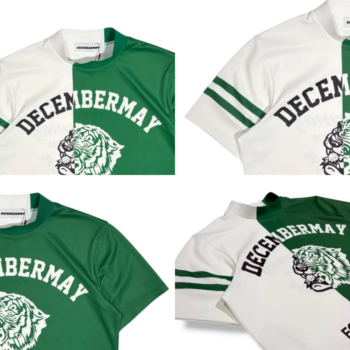 DECEMBERMAY ディセンバーメイ ゴルフウェア レディース 半袖モックネックシャツ Lovers tiger bicolor mock neck shirt/ WOMEN 吸湿速乾 防透 紫外線防止 2-505-0151