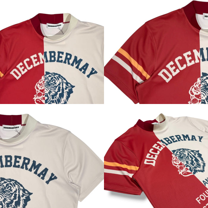 DECEMBERMAY ディセンバーメイ ゴルフウェア レディース 半袖モックネックシャツ Lovers tiger bicolor mock neck shirt/ WOMEN 吸湿速乾 防透 紫外線防止 2-505-0151