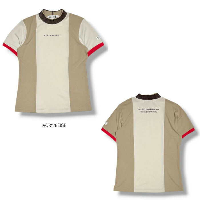 DECEMBERMAY ディセンバーメイ ゴルフウェア レディース Classy mock shirt WOMEN 半袖モックネックシャツ 吸水速乾 遮熱 伸縮性 ドライな着心地 2-605-0159
