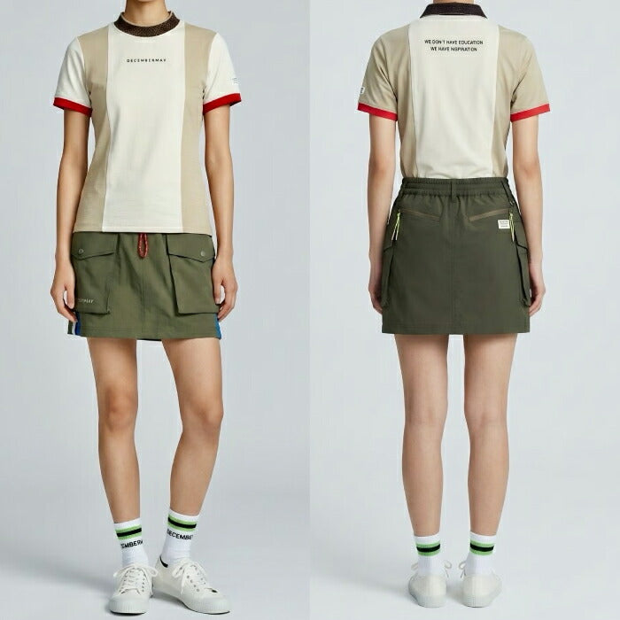 DECEMBERMAY ディセンバーメイ ゴルフウェア レディース Classy mock shirt WOMEN 半袖モックネックシャツ 吸水速乾 遮熱 伸縮性 ドライな着心地 2-605-0159