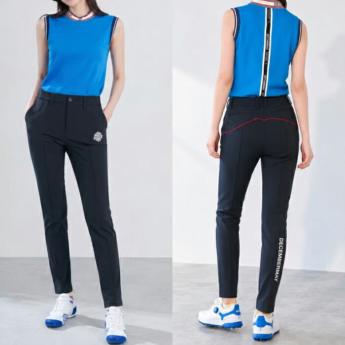 DECEMBERMAY ディセンバーメイ ゴルフウェア レディース Side pocket comfortable pants WOMEN タイトフィットシルエットロングパンツ 吸水速乾性 接触冷感 防透け UVカット効果 ハイテンションストレッチ シワになりにくい 2-605-2061