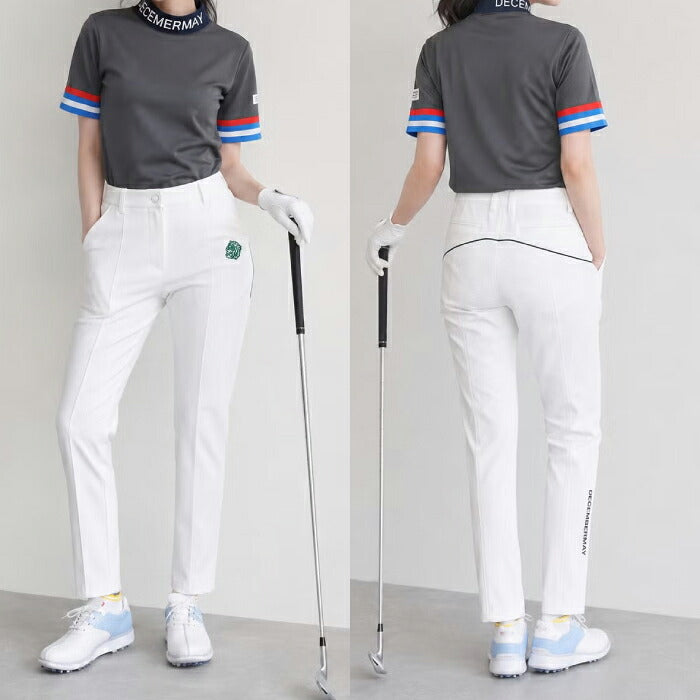 DECEMBERMAY ディセンバーメイ ゴルフウェア レディース Side pocket comfortable pants WOMEN タイトフィットシルエットロングパンツ 吸水速乾性 接触冷感 防透け UVカット効果 ハイテンションストレッチ シワになりにくい 2-605-2061
