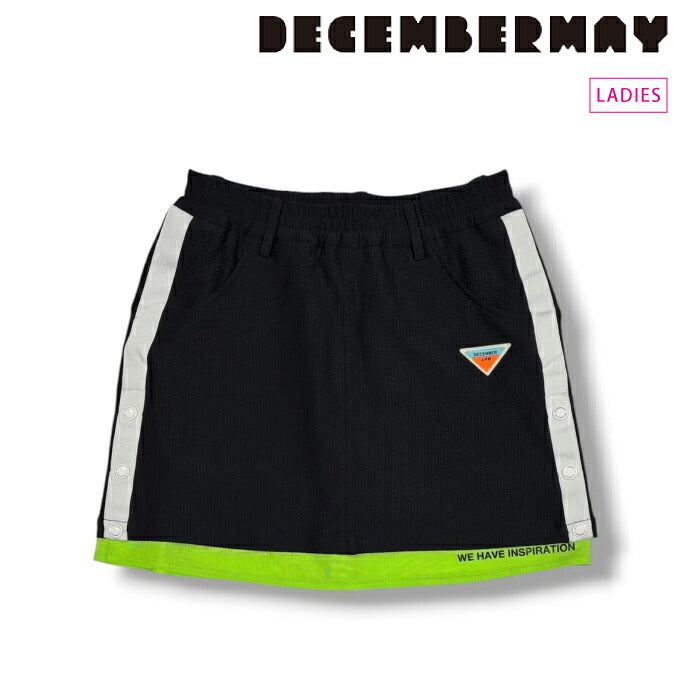 DECEMBERMAY ディセンバーメイ ゴルフウェア レディース Newport seersucker skirtt スカート ストレッチ性 UVカット サッカー生地 ウエストゴム＋ドローコード
