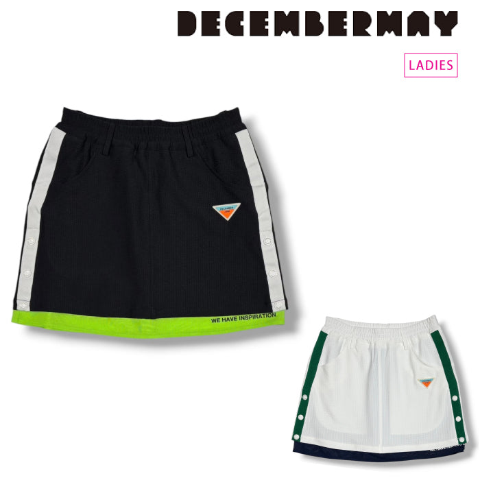 DECEMBERMAY ディセンバーメイ ゴルフウェア レディース Newport seersucker skirtt スカート ストレッチ性 UVカット サッカー生地 ウエストゴム＋ドローコード セットアップ対応 2-605-2529
