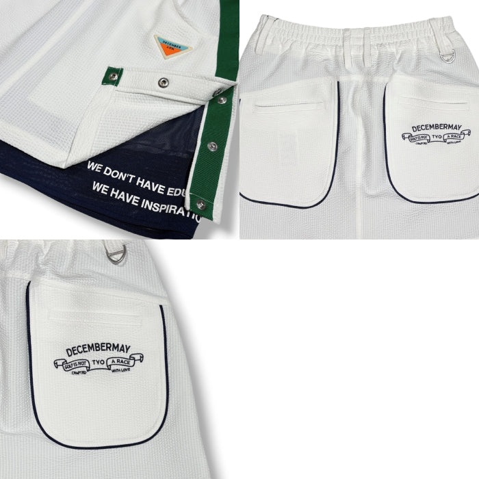 DECEMBERMAY ディセンバーメイ ゴルフウェア レディース Newport seersucker skirtt スカート ストレッチ性 UVカット サッカー生地 ウエストゴム＋ドローコード セットアップ対応 2-605-2529