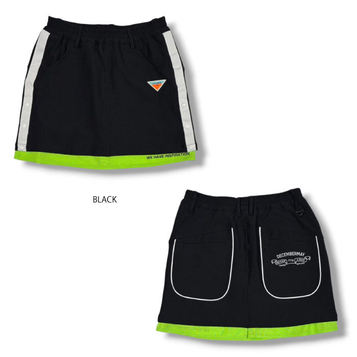 DECEMBERMAY ディセンバーメイ ゴルフウェア レディース Newport seersucker skirtt スカート ストレッチ性 UVカット サッカー生地 ウエストゴム＋ドローコード セットアップ対応 2-605-2529