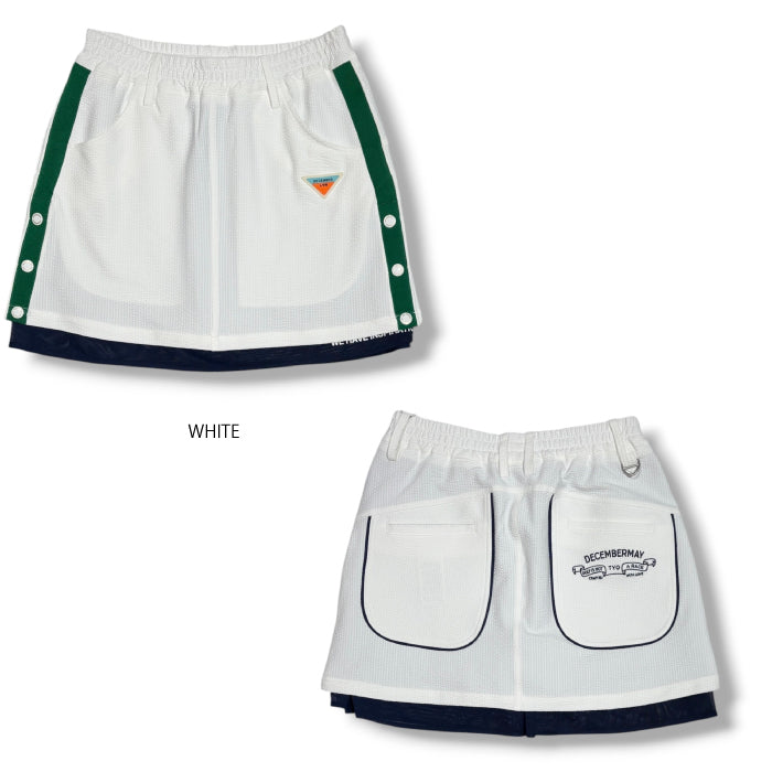 DECEMBERMAY ディセンバーメイ ゴルフウェア レディース Newport seersucker skirtt スカート ストレッチ性 UVカット サッカー生地 ウエストゴム＋ドローコード セットアップ対応 2-605-2529