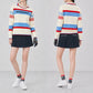 DECEMBERMAY ディセンバーメイ ゴルフウェア レディース Stripe knit polo WOWOWOMEN 長袖ニットポロ 鹿の子編み ソフトな風合い 衿付きクルーネック 保温性 通気性 2-612-1035