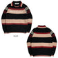 DECEMBERMAY ディセンバーメイ ゴルフウェア レディース Stripe knit polo WOWOWOMEN 長袖ニットポロ 鹿の子編み ソフトな風合い 衿付きクルーネック 保温性 通気性 2-612-1035