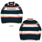 DECEMBERMAY ディセンバーメイ ゴルフウェア レディース Stripe knit polo WOWOWOMEN 長袖ニットポロ 鹿の子編み ソフトな風合い 衿付きクルーネック 保温性 通気性 2-612-1035