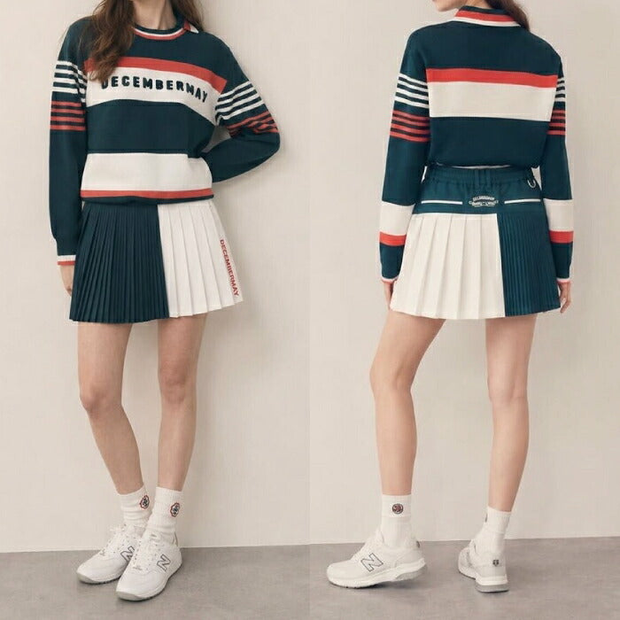 DECEMBERMAY ディセンバーメイ ゴルフウェア レディース Various pleated skirt WOMEN プリーツスカート アシンメトリーなデザイン2-612-2536