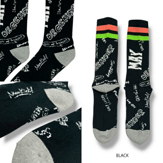 DECEMBERMAY ディセンバーメイ ゴルフウェア レディース ミドル丈ソックス Hand paint logo socks/ WOMEN 天然有機系デオドラント加工 2-999-4107