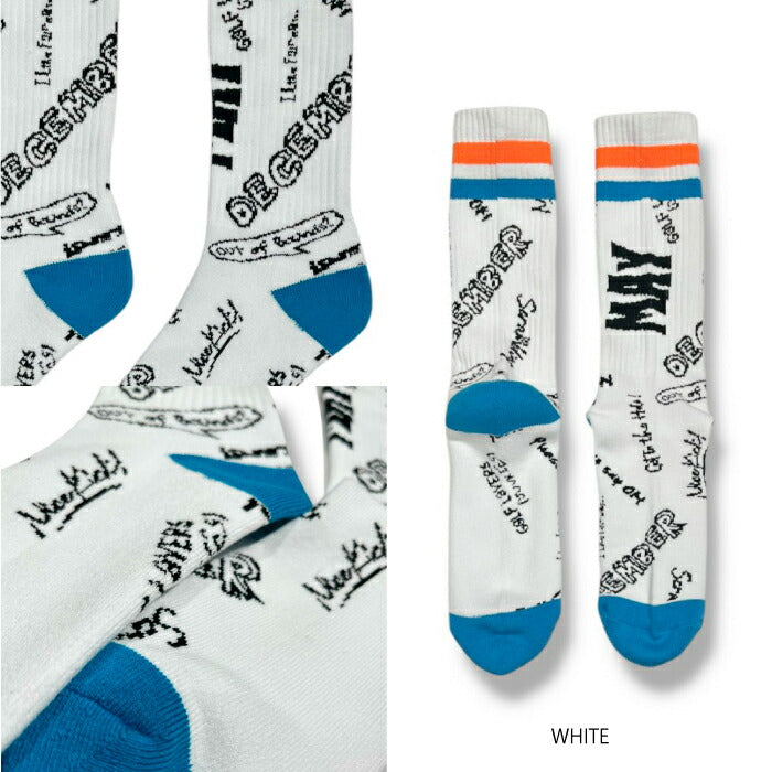 DECEMBERMAY ディセンバーメイ ゴルフウェア レディース ミドル丈ソックス Hand paint logo socks/ WOMEN 天然有機系デオドラント加工 2-999-4107