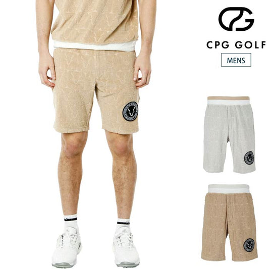 CPG GOLF シーピージーゴルフ ゴルフウェア メンズ MENS ロゴJQ柄パイル ショートパンツ セットアップ対応 2105-24113