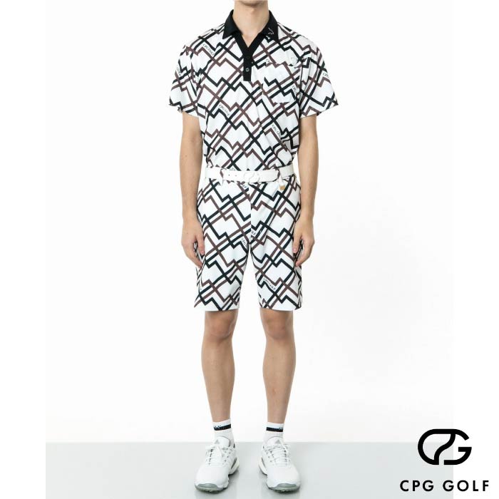 【30%OFF SALE】CPG GOLF シーピージーゴルフ メンズ MENS ジオメトリックプリントショートパンツ 2105-24122