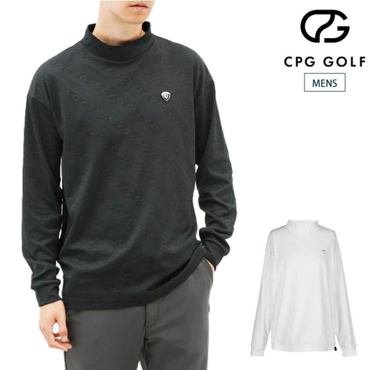 CPG GOLF シーピージーゴルフ メンズ ロゴジャガード柄モックネックLS 2109-24203