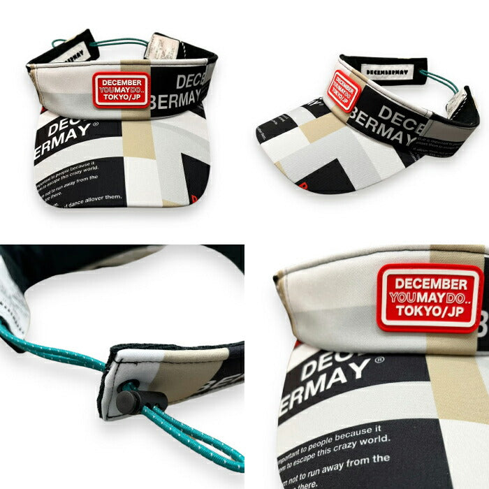 DECEMBERMAY ディセンバーメイ ゴルフ メンズ レディース 帽子 バイザー Tricolor print visor/ UNISEX 速乾 耐久撥水 3-999-5131