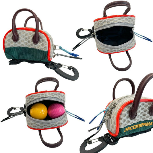 DECEMBERMAY ディセンバーメイ ゴルフ ボールポーチ メンズ レディース Honeycomb Mesh ball pouch / UNISEX 新色 カラフル クッション性 通気性 ダブルラッセル素材 カラナビ付き 3-999-8523