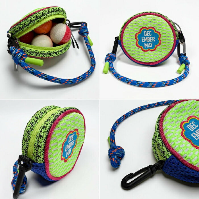 DECEMBERMAY ディセンバーメイ ゴルフ メンズ レディース 3D Knit ball pouch ラウンド型ニットボールポーチ 豊富なカラーバリエーション 華やか 3-999-8533