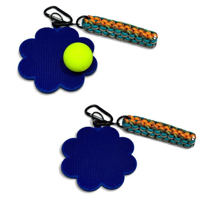 DECEMBERMAY ディセンバーメイ ゴルフ メンズ レディース Flower silicon ball wiper with tee holder UNISEX ボールワイパー シリコン製 ティー挿し コード編み カラビナ付 3-999-9016