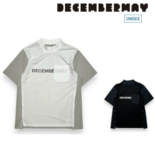 DECEMBERMAY ディセンバーメイ メンズ レディース ユニセックス ゴルフウェア  半袖モックネックTシャツ UNISEX Combination mock Tee / UNISEX 接触冷感 ストレッチ 4-405-1105