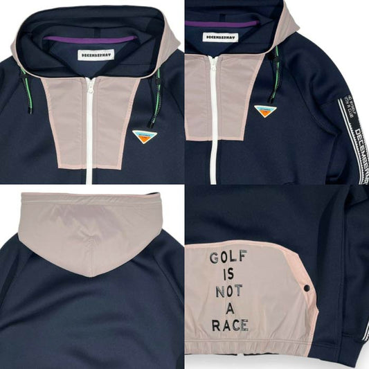 DECEMBERMAY ディセンバーメイ ゴルフウェア メンズ レディース Springy & fluffy Zip-up Hoodie ユニセックス ZIPブルゾン フーディー ジップアップパーカー ストレッチ 部分はっ水 4-405-1219
