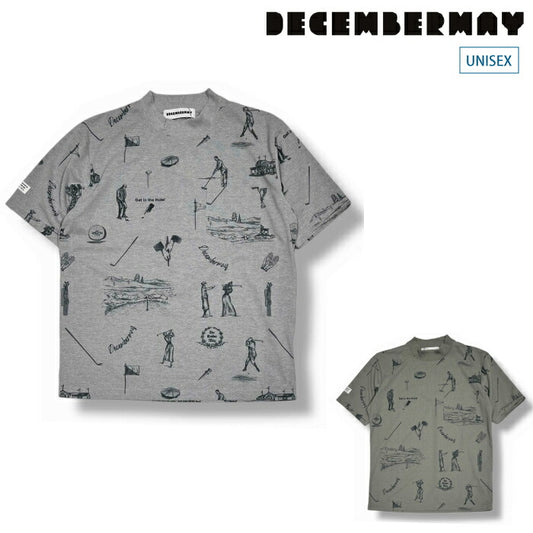 DECEMBERMAY ディセンバーメイ イエロー Vネックシャツ ディセンバーメイ モックネックシャツ L ┃ イエロー ブラック 半袖