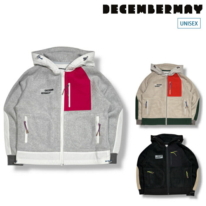DECEMBERMAY ディセンバーメイ ゴルフウェア メンズ レディース フリース ジップアップパーカー Cozy fleece Jacket/UNISEX フーディー ブルゾン アウター  保温 防風 セットアップ対応 4-512-1207