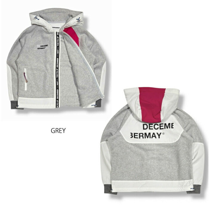 DECEMBERMAY ディセンバーメイ ゴルフウェア メンズ レディース フリース ジップアップパーカー Cozy fleece Jacket/UNISEX フーディー ブルゾン アウター  保温 防風 セットアップ対応 4-512-1207