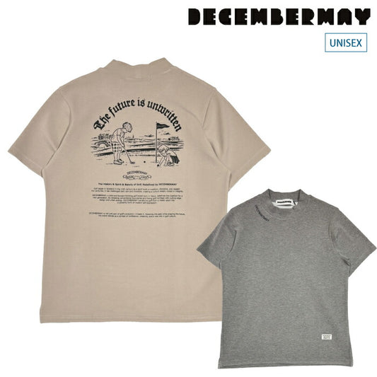 DECEMBERMAY ディセンバーメイ ゴルフウェア メンズ レディース F.I.U blister mock tee UNISEX 半袖モックネックシャツ コンパクトダブルニット素材 吸水速乾性 オーバーサイズ 4-605-0165