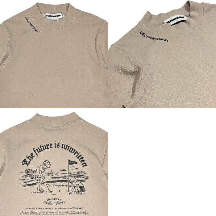 DECEMBERMAY ディセンバーメイ ゴルフウェア メンズ レディース F.I.U blister mock tee UNISEX 半袖モックネックシャツ コンパクトダブルニット素材 吸水速乾性 オーバーサイズ 4-605-0165