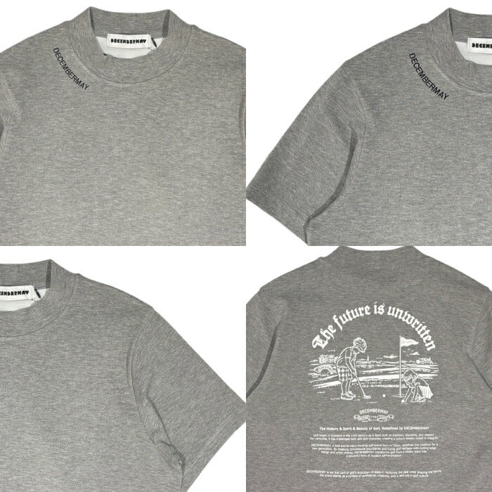 DECEMBERMAY ディセンバーメイ ゴルフウェア メンズ レディース F.I.U blister mock tee UNISEX 半袖モックネックシャツ コンパクトダブルニット素材 吸水速乾性 オーバーサイズ 4-605-0165